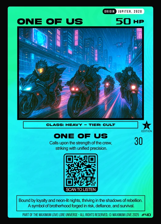 One of Us trading card